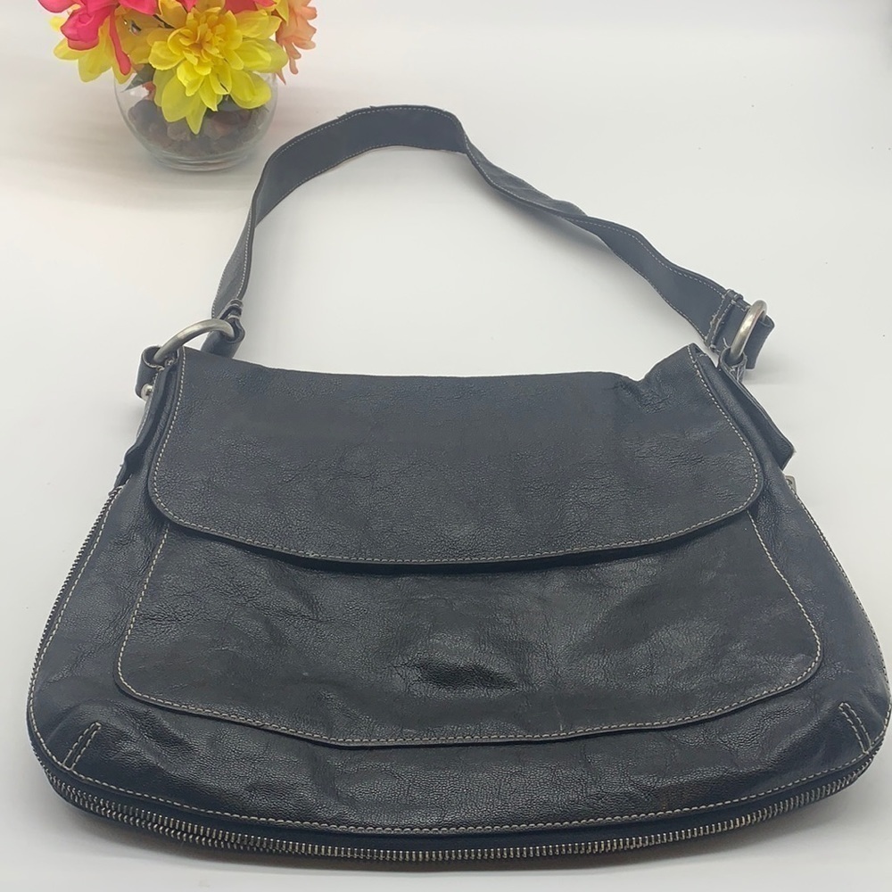 Talbots Black Leather Crossbody Bag. BP1479C